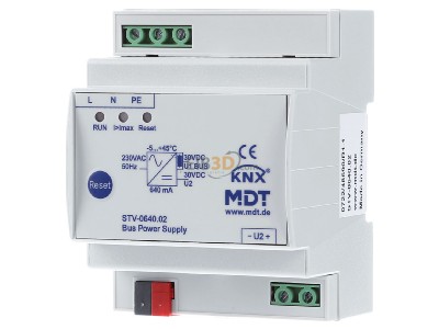 Frontansicht MDT STV-0640.02 EIB/KNX Busspannungsversorgung, 4TE, REG, 640/1200mA - 