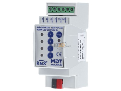 Frontansicht MDT AKD-0424R2.02 EIB, KNX, LED Controller 4-Kanal 2/4A, RGBW, 2TE, REG - 