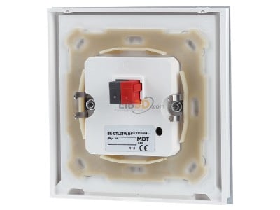 Back view MDT BE-GTL2TW.B1 EIB, KNX, Glass Push Button II Lite 2-fold, RGBW, switch, with temperature sensor, White - 
