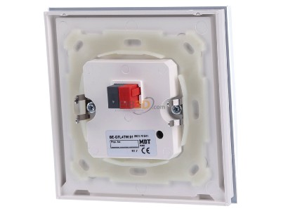 Back view MDT BE-GTL4TW.01 EIB, KNX, Glass Push Button II Lite 4-fold, RGBW, neutral, with temperature sensor, White, 
