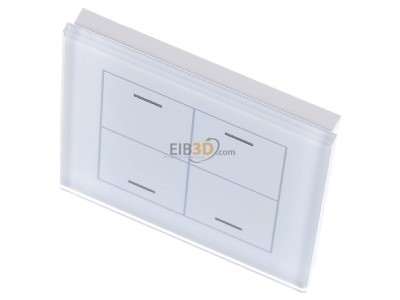 View up front MDT BE-GTL4TW.01 EIB, KNX, Glass Push Button II Lite 4-fold, RGBW, neutral, with temperature sensor, White, 
