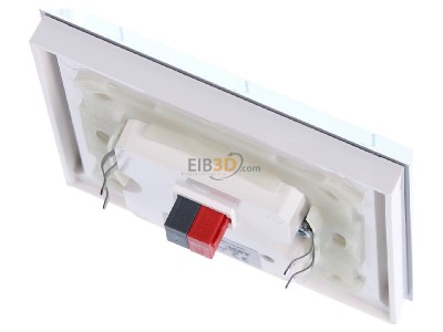 Top rear view MDT BE-GTL4TW.01 EIB, KNX, Glass Push Button II Lite 4-fold, RGBW, neutral, with temperature sensor, White, 

