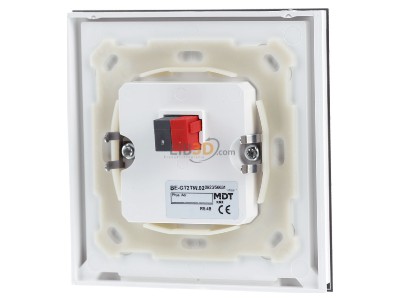 Back view MDT BE-GT2TW.02 KNX Glass Push Button II Smart with temperature sensor, White -novelty
