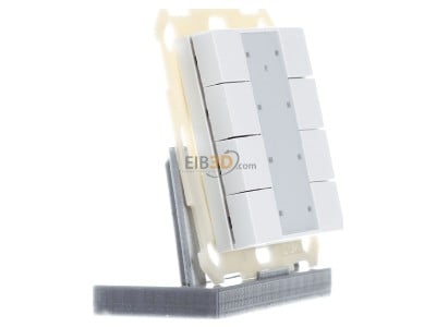 View on the left MDT BE-TA55P8.G2 KNX Push Button Plus 55 8-fold, White glossy finish 
