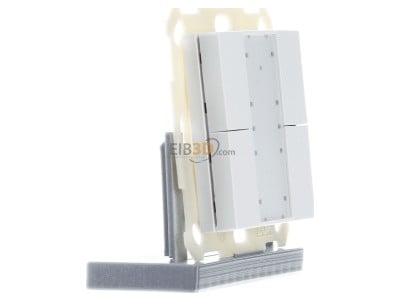 View on the left MDT BE-TA55P4.G2 KNX Push Button Plus 55 4-fold, White glossy finish 
