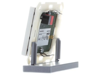 View on the right MDT BE-TA55T2.02 KNX Push Button Plus TS 55 2-fold, White matt finish 
