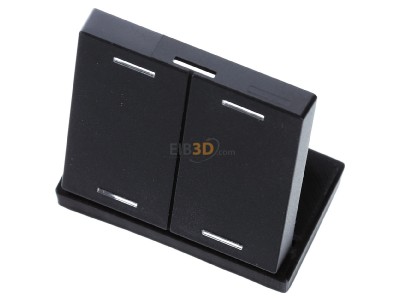 View up front MDT BE-TAL55W206.01 Rocker for the KNX Push Button Light 55 2 gang, Black matt, neutral 
