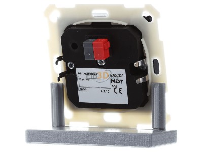Back view MDT BE-TAL550106.A1 KNX Push Button Lite 55 1-fold, RGBW, blinds, Black matt 
