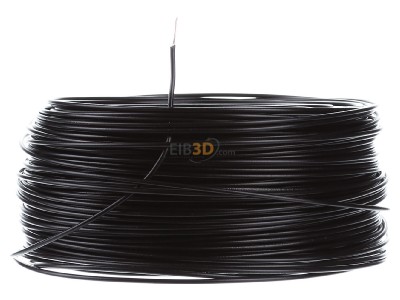Front view Diverse H05V-U 0,5 sw Eca Single core cable 0,5mm black_ring 100m
