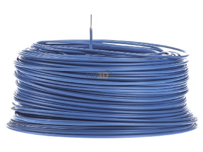 Front view Diverse H05V-U 0,75 hbl Eca Single core cable 0,75mm blue_ring 100m
