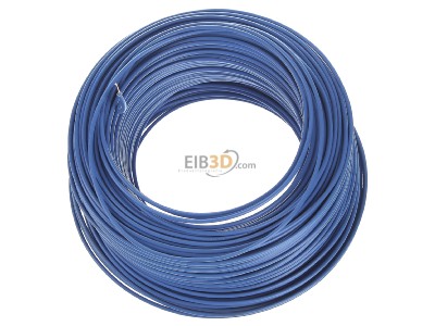 View top right Diverse H05V-U 0,75 hbl Eca Single core cable 0,75mm blue_ring 100m

