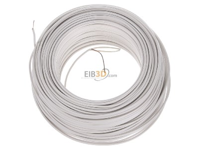 View top right Diverse H05V-U 0,75 ws Eca Single core cable 0,75mm white_ring 100m
