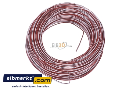 View up front Verschiedene-Diverse H05V-K   0,75  rt/ws Single core cable 0,75mm Red/White

