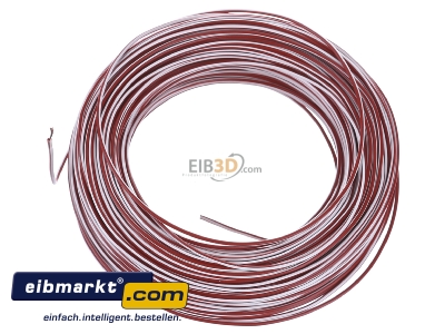 View top right Verschiedene-Diverse H05V-K   0,75  rt/ws Single core cable 0,75mm Red/White
