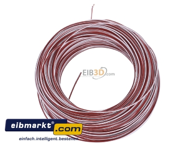 Top rear view Verschiedene-Diverse H05V-K   0,75  rt/ws Single core cable 0,75mm Red/White
