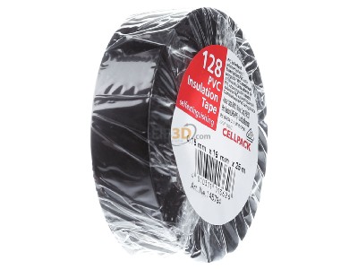View on the left Cellpack 128/19mm x25m sw Adhesive tape 25m 19mm black 
