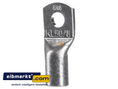 Front view Klauke 6R8 Ring lug for copper conductor
