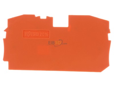 Front view WAGO 2016-1292 End/partition plate for terminal block 
