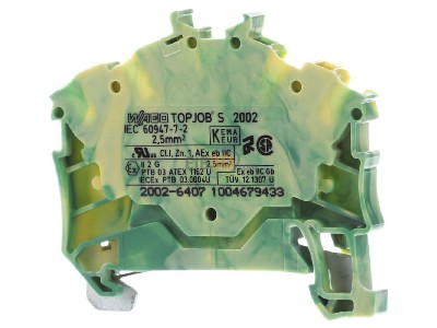 Back view WAGO 2002-6407 Ground terminal block 1-p 5,2mm 
