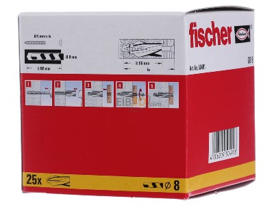 Back view Fischer DE GB 8 Spiral plug 8x50mm 
