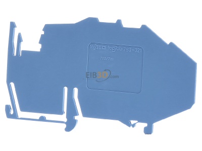 Frontansicht WAGO 780-321 Sammelschienentrger 1,5mm, blau 