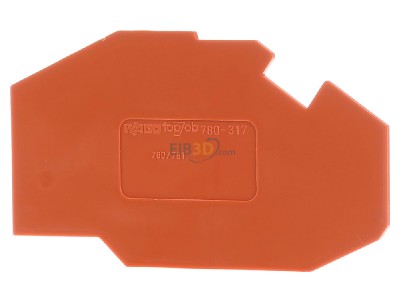 Frontansicht WAGO 780-317 Abschlu- u.Zwischenlatte orange 