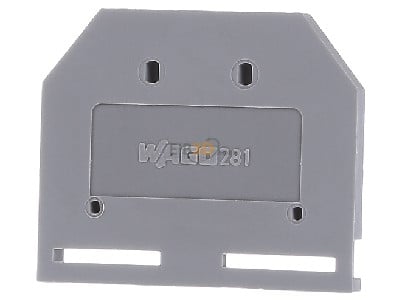 Front view WAGO 281-301 End/partition plate for terminal block 
