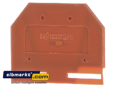 Frontansicht WAGO Kontakttechnik 280-302 Abschluplatte orange 