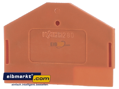 Ansicht hinten WAGO Kontakttechnik 280-313 Abschluplatte 2,5mm orange 