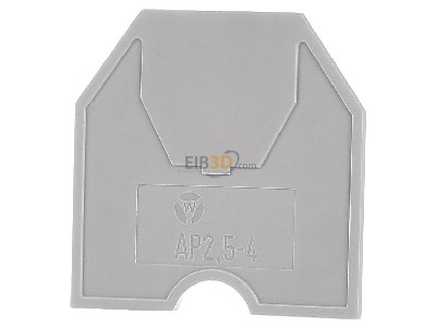Frontansicht Wieland AP 2,5-4/V0 Abschluplatte grau 2mm 