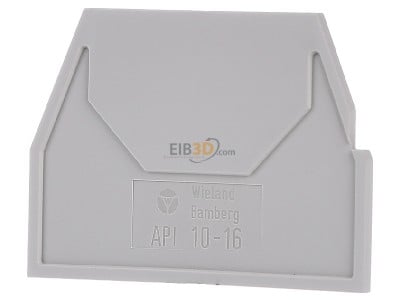 Front view Wieland API 10-16/V0 End/partition plate for terminal block 
