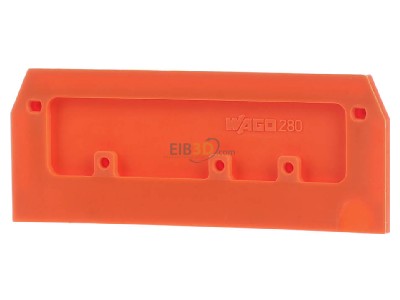 Frontansicht WAGO 280-371 Abschluss-/Trennplatte orange, 2,5mm 