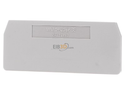 Front view Weidmller ZAP/TW 3 End/partition plate for terminal block 
