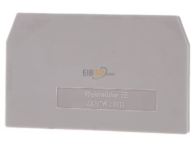 Frontansicht Weidmller ZAP/TW ZDU10 Abschlussplatte 74x2,7x42,8mm 
