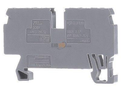 Back view WAGO 870-831 Feed-through terminal block 5mm 24A 
