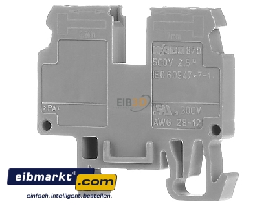 Ansicht hinten WAGO Kontakttechnik 870-911 Durchgangsklemme 0,08-2,5/4qmm gr 