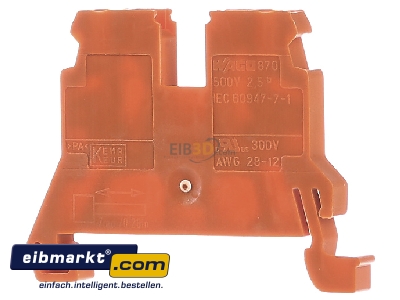 Back view WAGO Kontakttechnik 870-902 Feed-through terminal block 5mm 24A 
