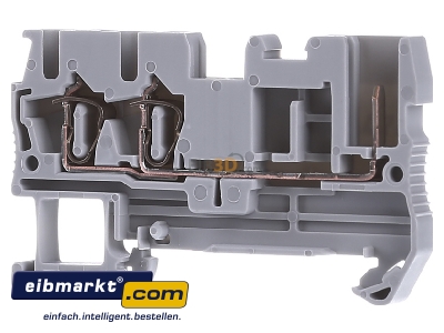 Front view Phoenix Contact ST 2,5-TWIN/ 1P Feed-through terminal block 5,2mm 24A 
