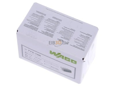 View up front WAGO 773-108 Screwless connection terminal, double row, 8x1-2,5mm, transparent, 
