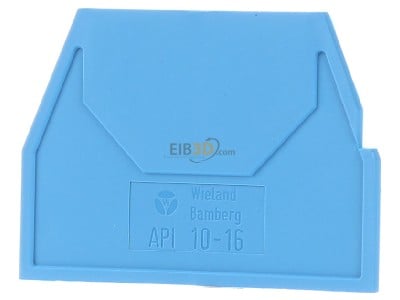 Frontansicht Wieland API 10-16 BLAU/V0 Abschlussplatte blau 2mm 