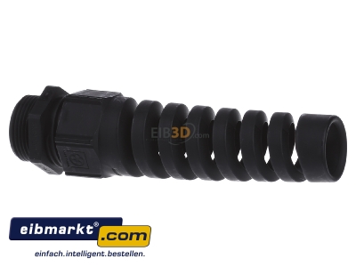 Front view Lapp Zubehr BS-M25x1,5 R9005 BK Cable screw gland M25
