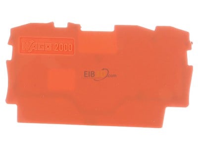 Frontansicht WAGO 2000-1392 3L-Abschlussplatte orange 
