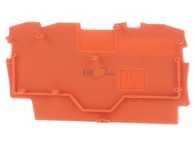Ansicht hinten WAGO 2000-1392 3L-Abschlussplatte orange 