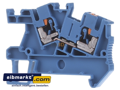 Front view Phoenix Contact PTI 2,5 BU Feed-through terminal block 5,2mm 24A - 
