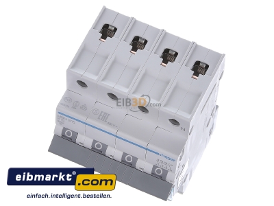 View up front Hager MBN616 Miniature circuit breaker 4-p B16A
