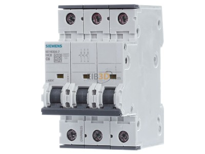 Frontansicht Siemens 5SY6306-7 LS-Schalter C6A,3pol,T=70,6kA 