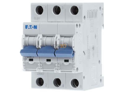 Front view Eaton PXL-C20/3 Miniature circuit breaker 3-p C20A 
