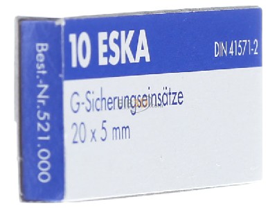 View on the left Eska 521.019 Miniature fuse medium delay 1,6A 5x20 mm 
