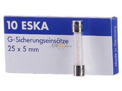 Front view Eska 528.027 Miniature fuse medium delay 10A 5x25 mm 
