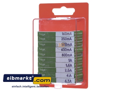 Frontansicht Eska 122.800 Sicherungssortiment T 5x20mm, 100St. 